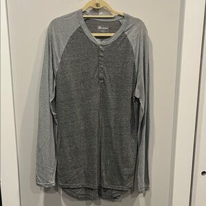 LuLaRoe Two-Tone Gray Long Sleeve Henley